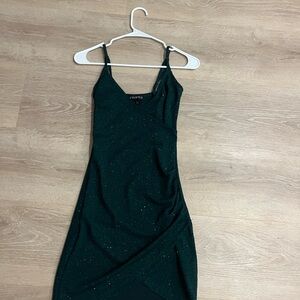 Revamped Green Sheath Mini Dress Spaghetti Strap